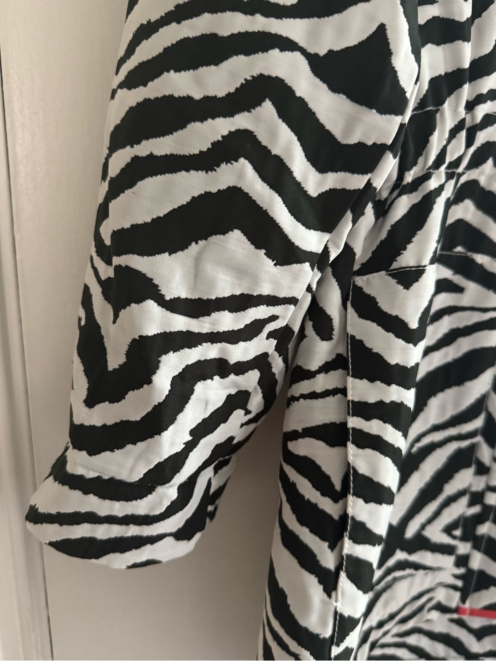 Luii Retro Zebra Print Zip Front Jacket with Coral/Pink Trip Women's Size S - Picture 5 of 15